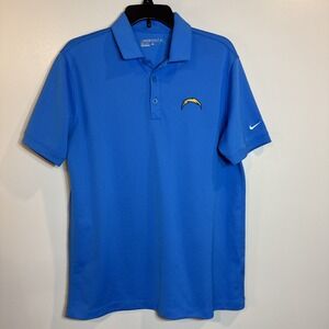 Nike Golf Blue Los Angeles Chargers Dri-FIT Polo Shirt Men's Med NFL Breathable